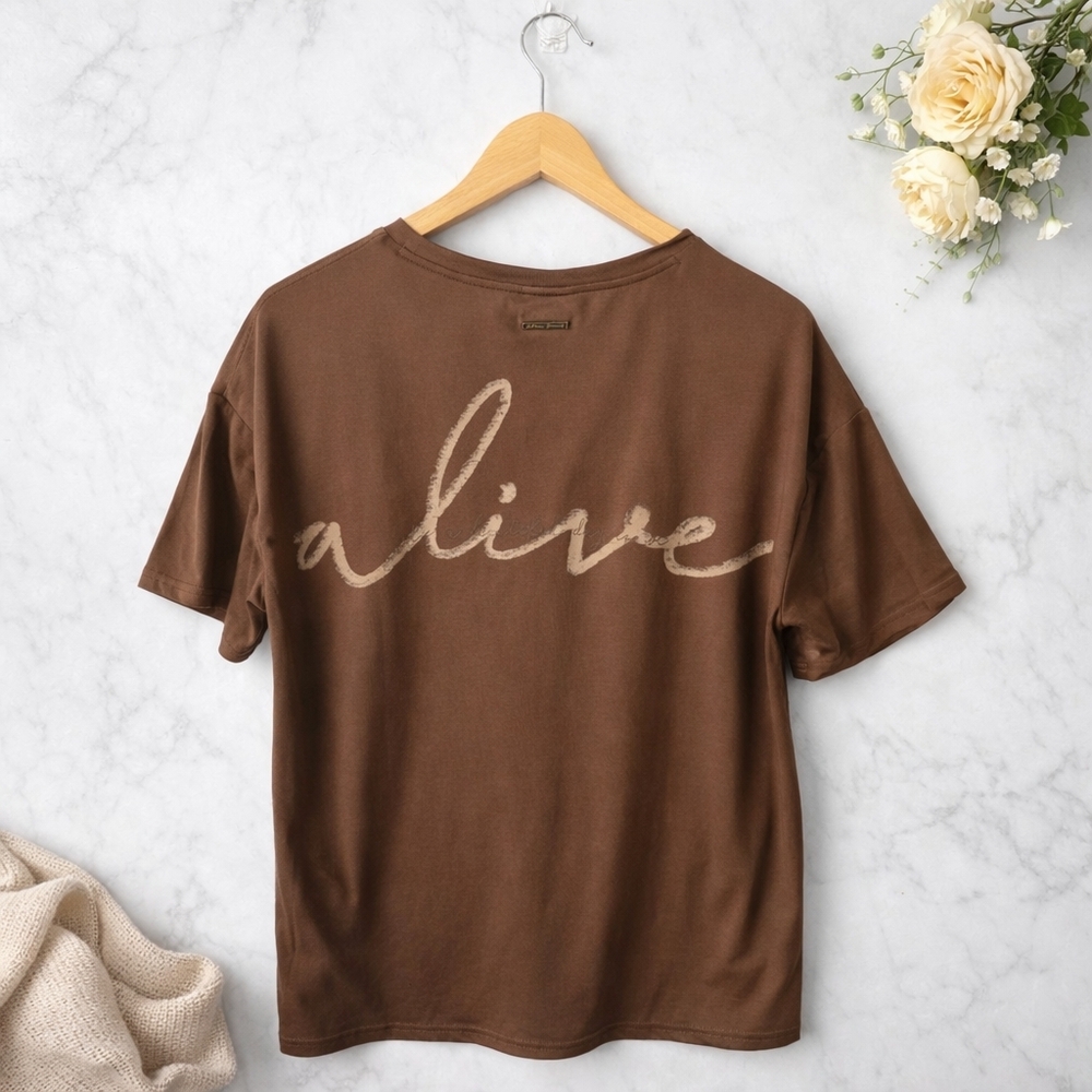 Gymshark Whitney Simmons Oversized Brown Tee Women’s Small Athleisure Shirt